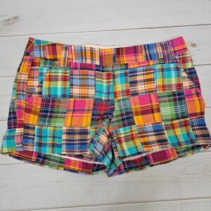 J.CREW City Fit Plaid Patchwork Shorts~Size 10~New